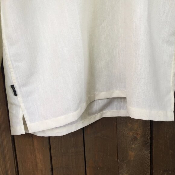 White Linen Indian Tunic || Unisex Linen Top - Picture 8 of 9